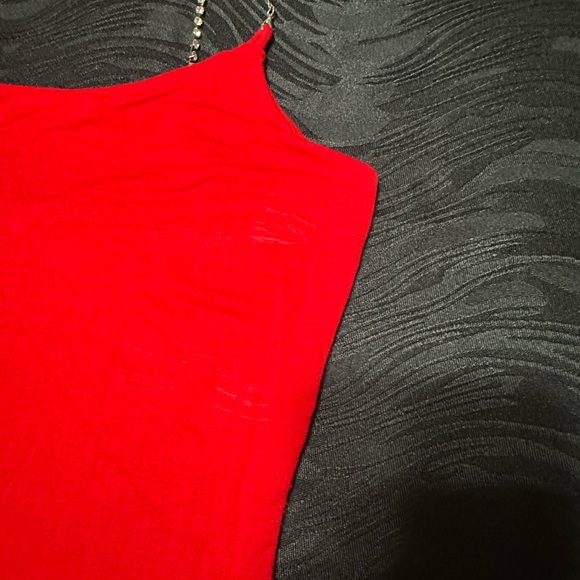 Red Strapless Ruched Mini Dress - Picture 5 of 6